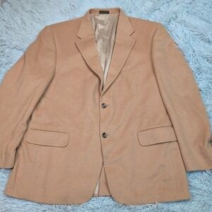 RBM Jacket Mens 46 R Biege Suit Coat Wool Camel Hair  Sport Career Comfort